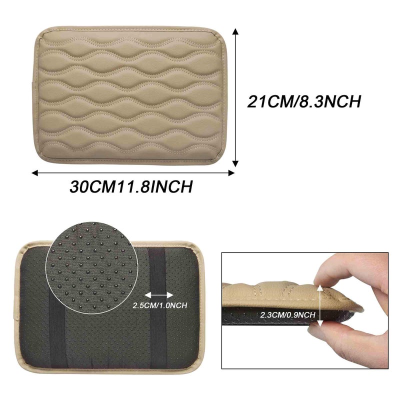 WINKA Auto Center Console Pad, Car Armrest Seat Box Cover Protector, Relax Elbow Cushion Comfort Pillow Pad (Beige) - Image 2